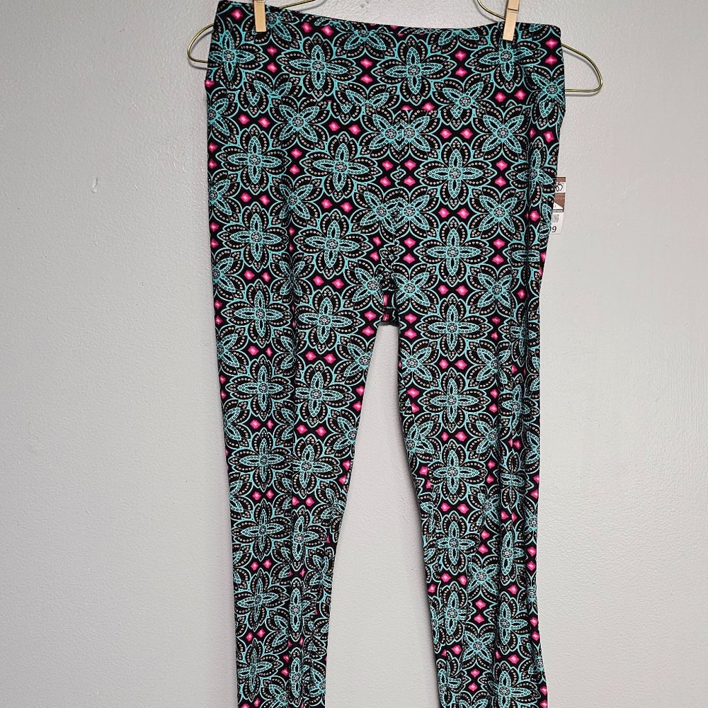 LuLaRoe One Size Multi Color Design women Leggings 142161 Floral Medallion